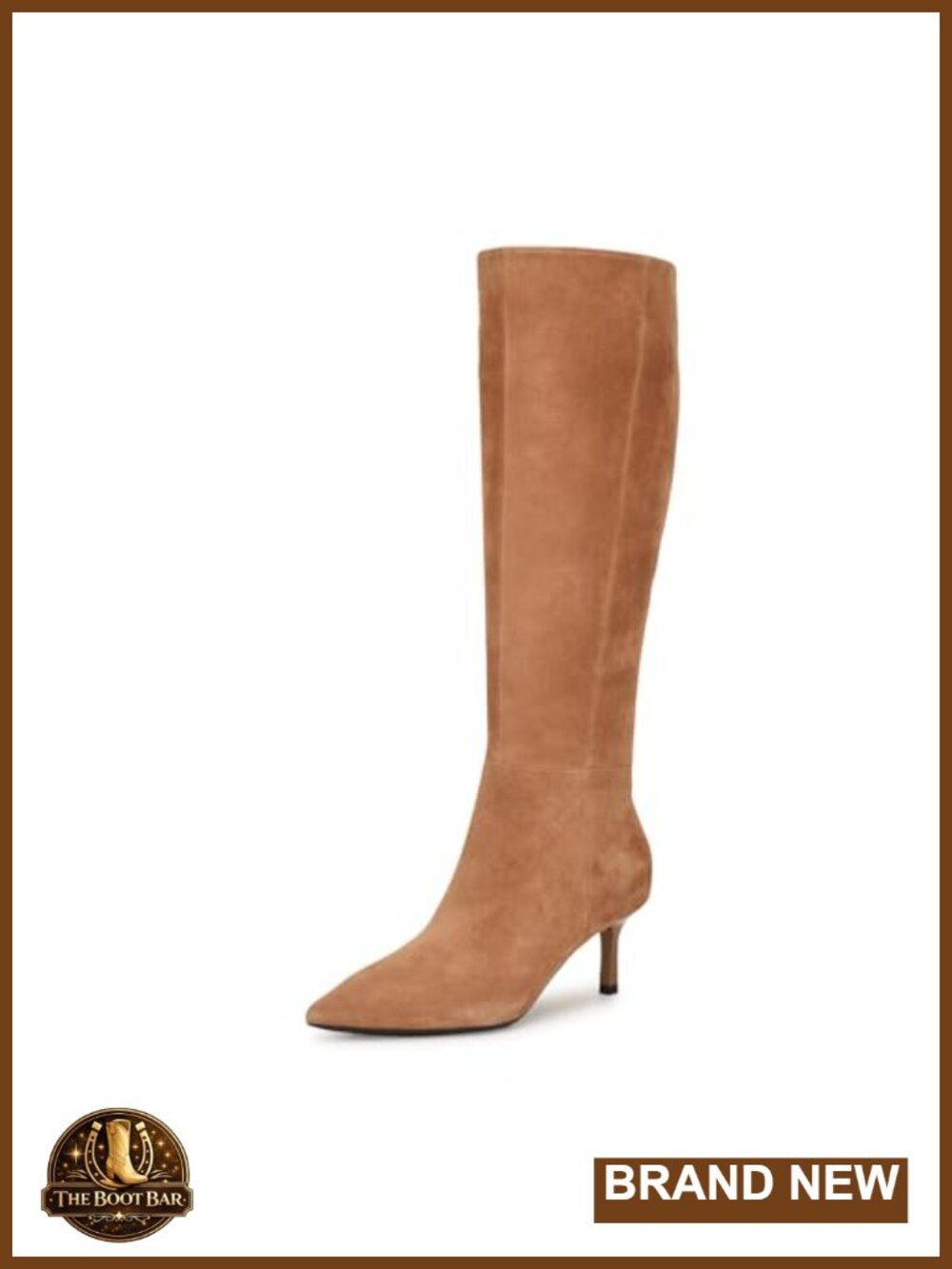 Nine West Suede Knee High Boots Pointed Toe Kitten Heel
